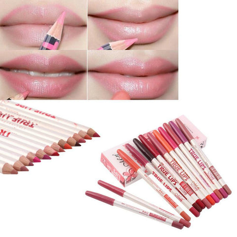 12 Color Light Lip Liners