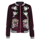 Vintage Embroided Velvet Bomber