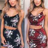 Floral Velvet Two-Piece