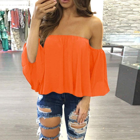 Off Shoulder Sleeveless Blouse