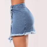 High Waisted Denim Cowboy Skirt