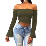 Off Shoulders Statement Sleeve Crop